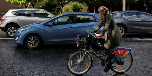 cyclist and driver
